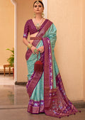 Tiffany Green Woven Traditional Patola Silk Saree