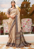 Off White Woven Pure Handloom Khaddi Jute Silk Saree