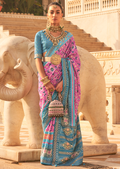 Lilac Purple Woven Royal Traditional Patola Silk Saree