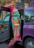 Tiffany Green Woven Royal Traditional Patola Silk Saree