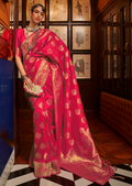 RED ZARI WOVEN HANDLOOM BANARASI SILK SAREE