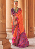Orange Woven Patola Silk Saree