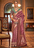 Plum Purple Woven Royal Patola Silk Saree
