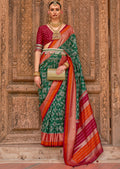 Jade Green Woven Patola Silk Saree