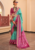Tiffany Green Woven Patola Silk Saree