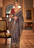 Navy Blue Woven Royal Patola Silk Saree