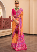 Mustard Yellow Woven Patola Silk Saree