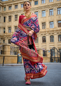 Royal Blue Woven Royal Traditional Patola Silk Saree