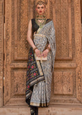 Grey Woven Patola Silk Saree