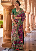 Plum Purple Woven Patola Silk Saree