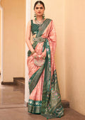 Peach Woven Traditional Patola Silk Saree