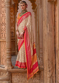 Ivory Woven Patola Silk Saree