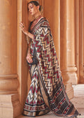 White Woven Patola Silk Saree