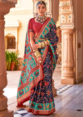 Midnight Blue Woven Patola Silk Saree