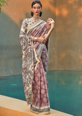 Turkish Pink Woven handloom Chanderi Cotton Saree