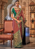 Brick Red Woven Royal Patola Silk Saree