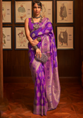 MAGENTA PURPLE ZARI WOVEN HANDLOOM BANARASI SILK SAREE