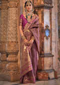 Purple Zari Woven Kanjivaram Paithani Silk Saree