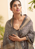 Grey Woven Pure Handloom Khaddi Jute Silk Saree