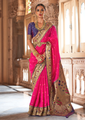Rani Pink Woven Traditional Royal Patola Paithani Silk Saree