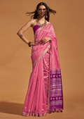 Pink Woven Pure Handloom Silk Saree