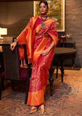 Red Zari Woven Pure Handloom Kanjivaram Silk Saree