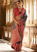 Navy Blue Zari Woven Royal Kanjivaram Silk Saree
