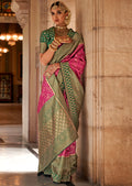 Magenta Pink Zari Woven Royal Kanjivaram Silk Saree