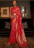 RED ZARI WOVEN HANDLOOM BANARASI SILK SAREE