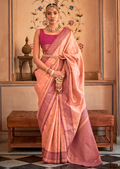 Peach Woven Royal Patola Kanjivaram Silk Saree