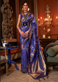 BLUE ZARI WOVEN HANDLOOM BANARASI SILK SAREE
