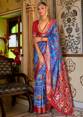 Ink Blue Woven Royal Traditional Patola Silk Saree