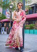Soft Peach Woven Pure Satin Crepe Silk Saree