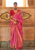 Deep Pink Traditional Royal Patola Silk Saree