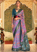 Lavender Woven Royal Traditional Patola Silk Saree