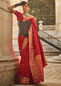 Red Woven Pure Handloom Khadi Silk Saree