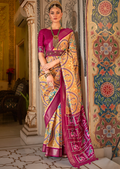 Mustard Yellow Woven Royal Traditional Patola Silk Saree