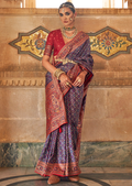 Navy Blue Traditional Royal Patola Silk Saree