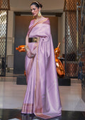 Lavender Zari Woven Pure handloom Kanjivaram Silk Saree