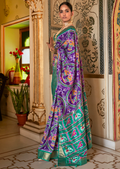 Violet Purple Woven Royal Traditional Patola Silk Saree