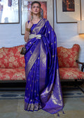 Royal Blue Zari Woven Pure Handloom Silk Saree