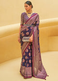 DEEP TRUE PURPLE	WOVEN PURE BRASSO ORGANZA SAREE