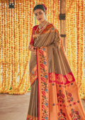 Teal Green Woven Kanjivaram Traditional Paithani Silk Saree