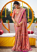 Magenta Pink Woven Traditional Paithani Silk Saree