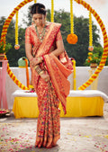 Red Woven Traditional Paithani Silk Saree