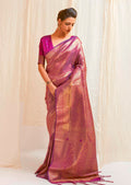 Plum Purple Hand Woven Kanjivaram Silk Saree