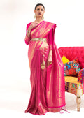 Magenta Pink Hand Woven Kanjivaram Silk Saree
