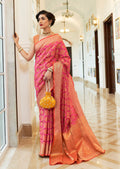 Pink Woven Traditional Patola Silk Saree