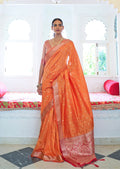 Orange Woven Banarasi Silk Saree