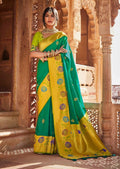 Peacock Green Woven Traditional Banarasi Silk Saree